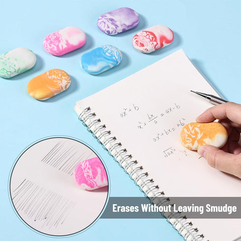 Mr. Pen 12 Pack Marble Pencil Erasers - Large Rubber Erasers for School, Erasers for Pencils, Mr. Pen Erasers