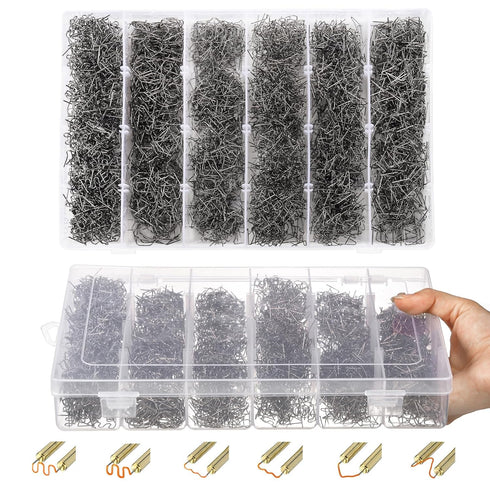 ZOOFOX 3000 Pieces Plastic Welder Staples, Hot Staples with Storage Box, 0.6 and 0.8mm Plastic Welding Kit