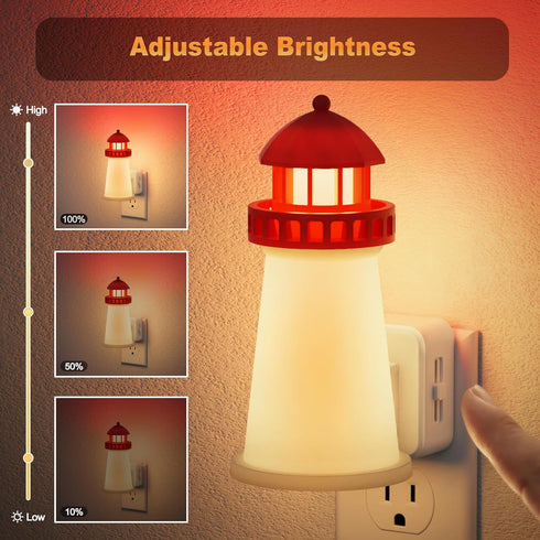 Wall,3D Light,3000K Sensor,0-100LM JandCase Night Lights Plug into Printed Beacon Night Plug in Nightlight with Dusk