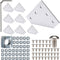 8 Sets 2020 Aluminum Extrusion Connector, Surface L Shape Joint Plate, Silver Accessories for 6mm Slot with T Nuts