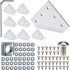 8 Sets 2020 Aluminum Extrusion Connector, Surface L Shape Joint Plate, Silver Accessories for 6mm Slot with T Nuts