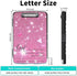 Clipboard with Storage, Heavy Duty Plastic Clipboard Case Box with Pen Holder, School Office Supplies, Pink Glitter