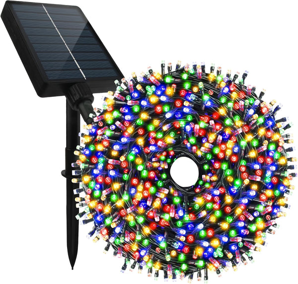 Tcamp 164Ft 500 LED Solar Christmas Lights Outdoor Waterproof with Remote Timer,