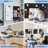 BXI Felt Bulletin Board with Pins & Magnetic Dry Erase Whiteboard Combo, 8 Pcs Self-Adhesive Tiles