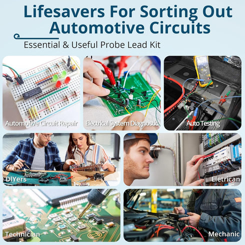 35PCS Set Box,5 Clips,5 Back Probe Kit Automotive Test Leads with Storage Large Alligator Wire Piercing Probes,Flexible