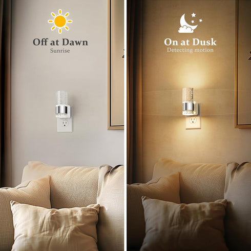 Wall,2 Pack 3000K JandCase Night Light, Night Lights Plug into Warm White LED Nightlight with Adjustable Brightness