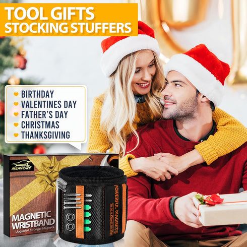 Tools Gifts for Men, Stocking Stuffers Christmas - Magnetic Wristband for Holding Screws, Tool Belt Holder