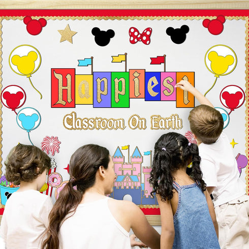 LioNergy Magical Mouse Classroom Bulletin Board Decoration Happiest Class room on Earth Bulletin Board Kit Mouse