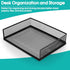 Wire Mesh Paper Tray Desk File Organizer, 2 Pack Stackable Metal Front-Load Document Trays for Office Supplies