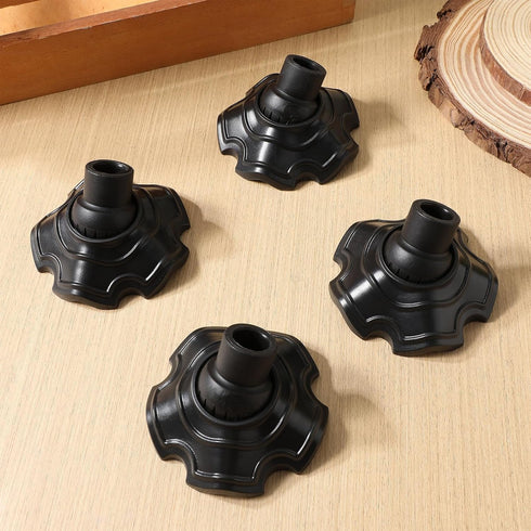 4Pack Garneck Camping Chair Foot Protectors Black Plastic Leg Protectors Outdoor Table Foot Cover for Camping Folding