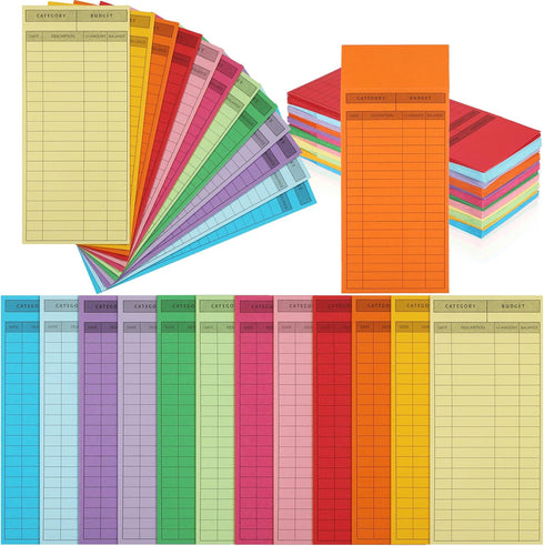 Panelee 96 Pcs Cash Envelopes for Budgeting, Money Envelopes for Cash Tracking, 6.5 x 2.88 Inch, 12 Colors