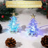 Glooglitter 8 7 Pcs LED Christmas Table Lights Lighted Tabletop Lights with USB Changing Colors Mini Christmas Tree