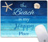SuoLong 9.5 7.9 inches, "Beach is My Happy Place" Personalized Design x Rectangular Non Slip Rubber, Standard Size Lock