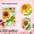 Crochet Flowers Greetings Cards for Mother's Day Gifts, Christmas,Handmade Crochet Sunflower Valentine's Day CardCute