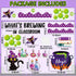gisgfim Halloween Bulletin Board Decorations Set with Cauldron, Black Cat, Magic Jar Paper Cutouts