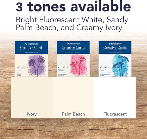 5x6.875 inches, 100 Pack, Strathmore Creative Cards, Ivory with Deckle Edge, Envelopes Included - Blank Greeting Cards