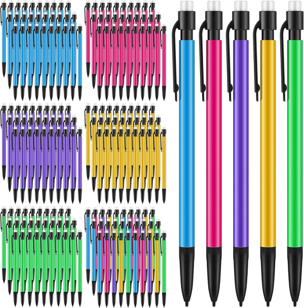 Colarr 300 Pieces Mechanical Pencils - 0.7 mm with Eraser, Colored Inkless Pencils for Kids, School, and Art