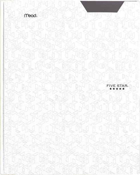 Five Star 2-Pocket Folder - Plastic Folder with Stay-Put Tabs, Holds 8-1/2" x 11" Paper, White