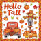Fall Bulletin Board Decorations with Maple Leaves, Pumpkin, Scarecrow Truck Cutouts and Bulletin Boarder Stickers