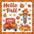 Fall Bulletin Board Decorations with Maple Leaves, Pumpkin, Scarecrow Truck Cutouts and Bulletin Boarder Stickers