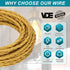 32.8Ft 18/3 MECCANIXITY Twisted Cloth Covered Wire, Cloth Covered Electrical Wire Vintage Industrial Electronic Wire