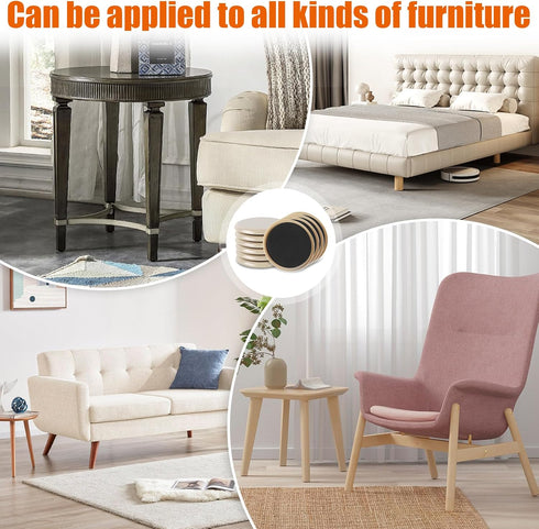 Ninsula 10PCS 3 1/2" Furniture Sliders, Furniture Sliders for Hardwood Floors, Reusable for Carpet, Heavy Duty