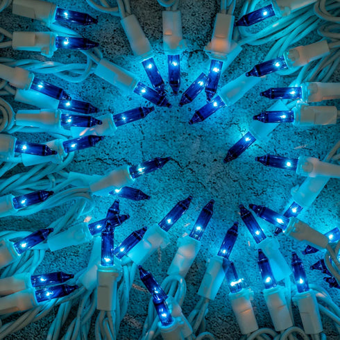 YULETIME 200 Blue Christmas Lights, Pack of 2 Sets 33 Feet 100 Count UL Certified Incandescent String Lights