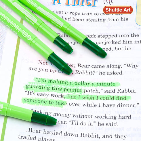 Shuttle Art 5 Pack Green Gel Highlighters - No Bleed Bible Journaling Supplies for Highlighting and Studying