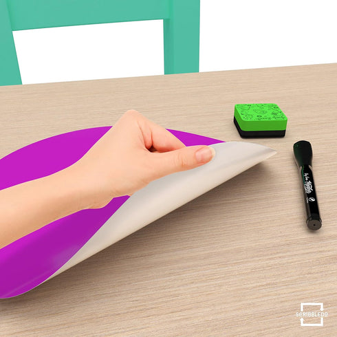 SCRIBBLEDO 8 Pack Dry Erase Dots, 11 inch Colorful Circles for Tables, Whiteboard Wall Removable Vinyl for School