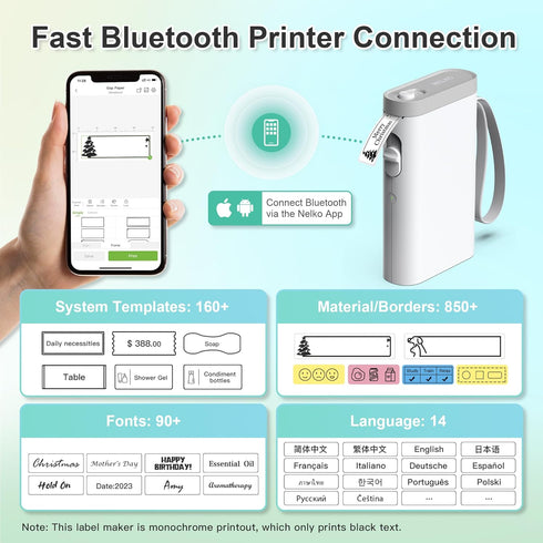 Label Maker Machine with Tape, P21 Bluetooth Label Printer, Wireless Mini Label Makers with Multiple Templates for Organizing Office Home, White