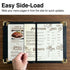 4 Pack 8.5 11 2 Pack 4 8 Restaurant Menu Covers x Menu Holder, Page View Faux Leather Menu Book with Clear PVC Sleeves