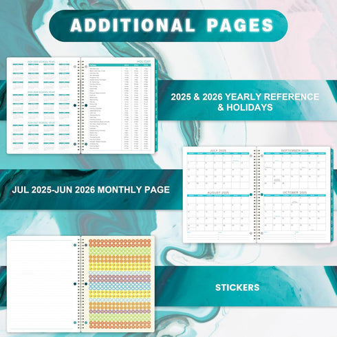 Student Planner 2025-2026 - School Planners with Stickers, July 2025- June 2026, 8.5" x 11" Academic Planner