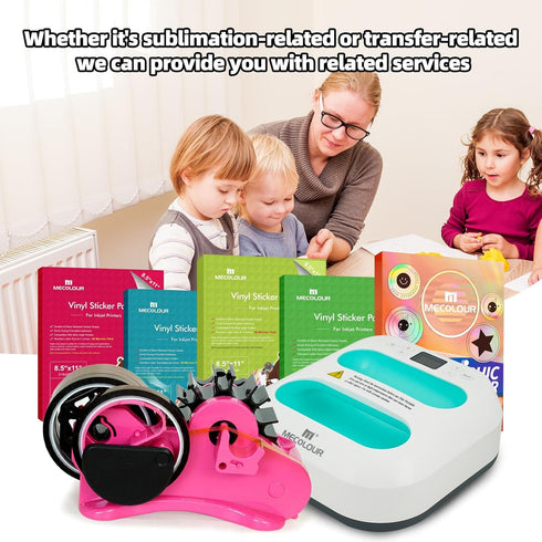 MECOLOUR Multi-Roll Heat Tape Dispenser 6 pcs Sublimation 1" + 3" Core Set - PINK