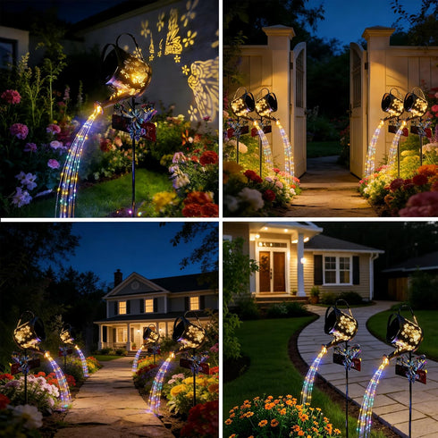 Olubfdh IP65 Solar Watering Can Lights, Solar Garden Lights Flower Bed Decor, Waterproof Outdoor Garden Decor, Garden