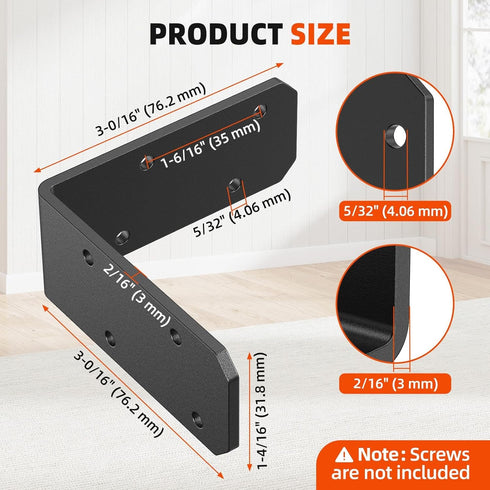 SecureLatch 3"3"1.2" 90 (Black-4PCS) Degree Galvanized Corner Brace, Heavy Duty L Shape Bracket for Wood Beams, Steel