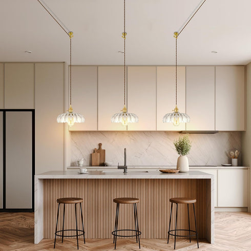 Plug-in Pendant Light Fixture, Hanging Light Fixture, Glass Pendant Light, Swag Lamp with Inline On/Off Switch