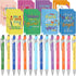 Funrous 32 Pcs Motivational Quote Pens, Inspirational Notepads Mini Journal with Ballpoint Pen Gift Set