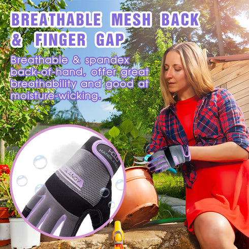 Utility Work Gloves for Women, Safety Mechanic Touch Screen Working Gloves, Flexible Breathable Yard Work
