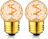 E26 Low Watt LED Amber Light Bulbs, 10W, 1W Mini Globe Edison, 2200K Warm White, 2 Pcs