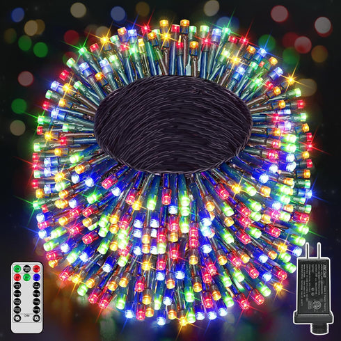 394FT 1200 LED Christmas Lights Outdoor, Multicolored Christmas Tree Lights Plug in,