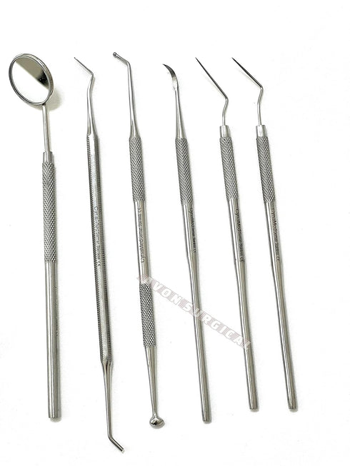 GERMAN Dental Hygiene Kit, 6 Piece Dentist Tools for Teeth Cleaning and Gum Health