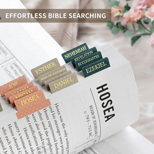 Taja 66 9 Bible Tabs for Women & Men, Laminated Bible Tabs for Study Bible, Large Print Neutral Bible Tabs for Easy