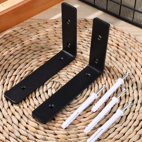 5.70X3.93X1.14 Inch 2 Pack ULTECHNOVO L-Shaped Triangle Shelf Brackets Heavy Duty Steel Angle Brackets Corner Braces