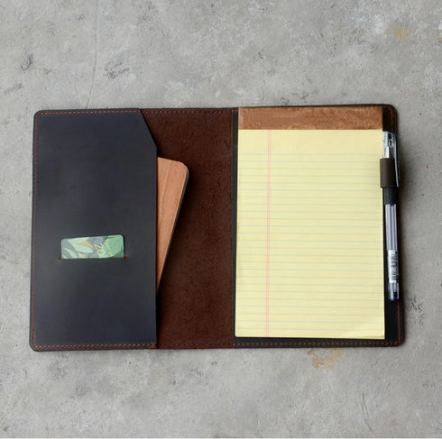 Leather Cover Compatible with Tops - Legal Pad Writing Steno Pads, 5" x 8", Distressed Genuine A5 Leather Cover