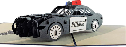 iGifts And Cards Police Car 3D Pop-Up Greeting Card, 6" x 6", Thoughtful Gift for Cops, First Responders