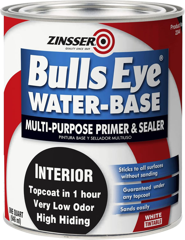 Zinsser 2244 Bulls Eye WB Primer Sealer, Quart, White, 12 Fl Oz