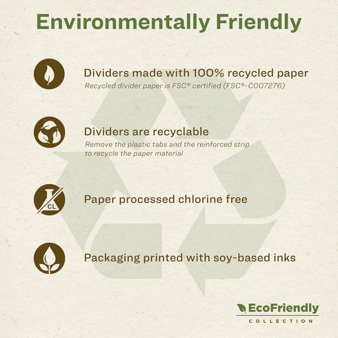 Avery EcoFriendly Recycled Dividers for 3 Ring Binders, 8-Tab Multicolor, 3 Sets for 24 Total (11081)