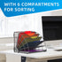 SUPEASY Fan Shaped Desk File Organizer - 6 Compartments for Filing Paper Bills, Letters, Desk Accessories for