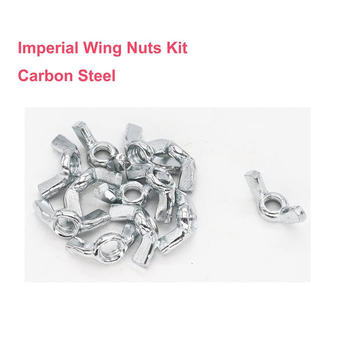 cSeao 50pcs Wing Nuts Assortment Kit, Zinc Plated Butterfly Nuts in Various Sizes