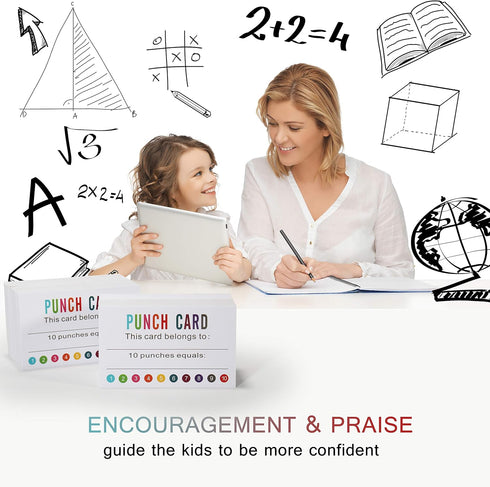 ONEDONE Punch Cards (Pack of 200) - Reward Cards for Classroom Behavior Incentives, Kids, Teachers, Business Loyalty